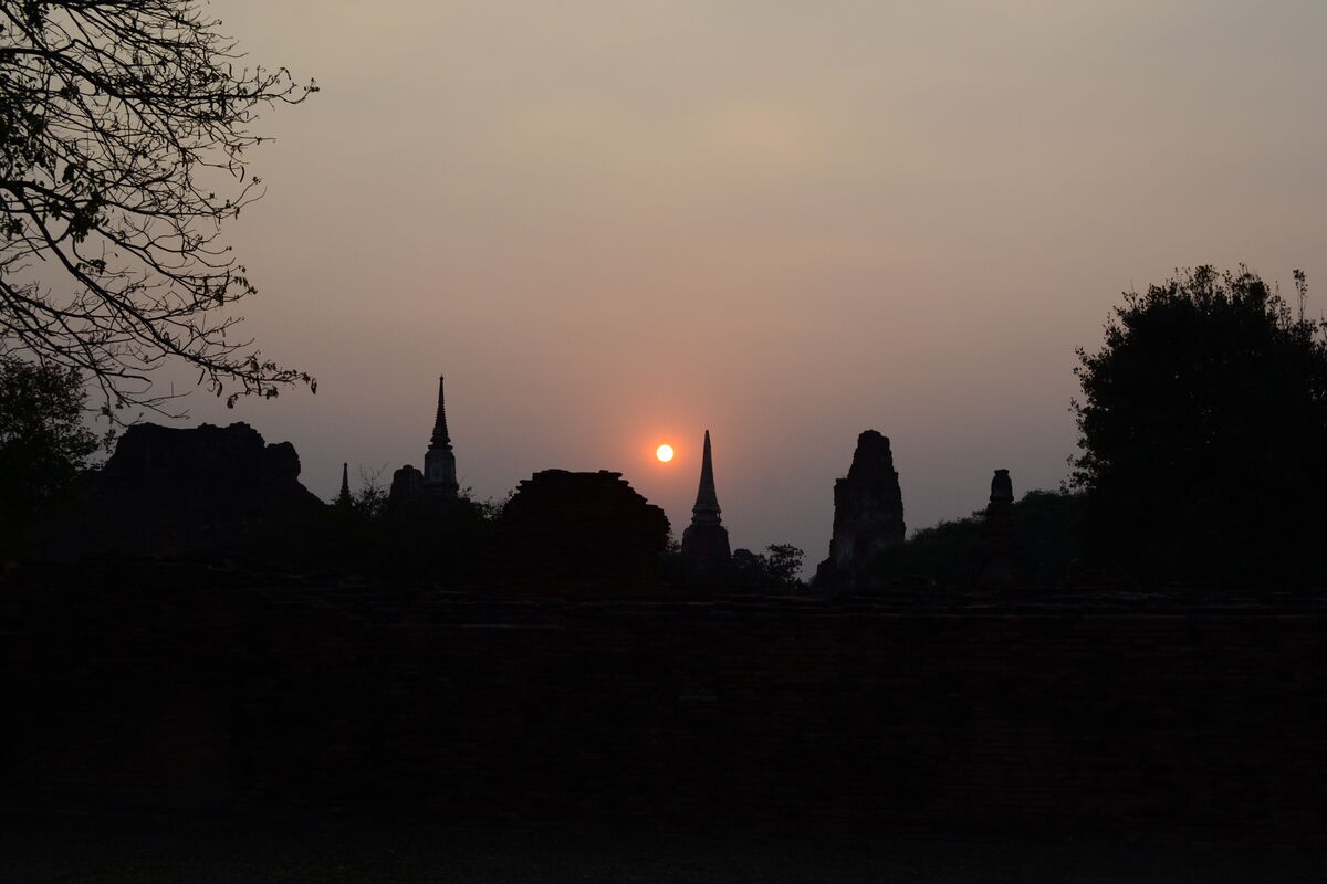 En bici por los templos de Ayutthaya